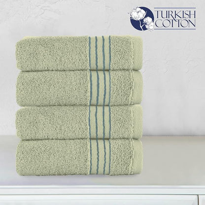 Elegant Comfort Premium Turkish Cotton 4 Pack Hand Towel Set - 16 x 28 inch, Luxurious Hotel Spa Quality 100% Turkish Cotton 4PC Hand Towel Set - Highly Absorbent - Soft Bathroom Towels, Mint Green