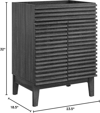 Modway Render Bathroom Vanity Cabinet in Charcoal - Sink Basin Not Included
