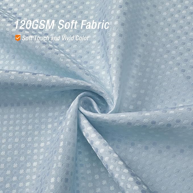 Extra Long Fog Blue Fabric Shower Curtain, 72 x 84 | Tall Cloth-Textured Shower Curtain for Bathroom, Water Repellent, Machine Washable