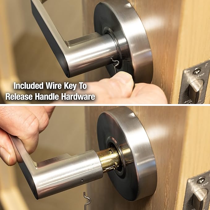 Master Lock SLCHPG26D Heavy Duty Lever Style, Grade 2 Commercial Passage Door Lock, Brushed Chrome/Chrome