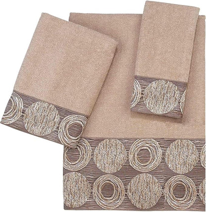 Avanti Linens - 3pc Towel Set, Soft & Absorbent Cotton Towels (Galaxy Collection, Linen)