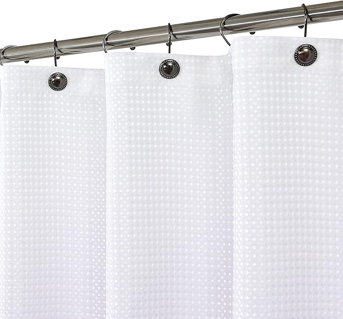 WEST LAKE Ombre Shower Curtain Lavendar Waffle Weave Microfiber Decorative No Hook Fabric Shower Curtain with Grommet Waterproof Machine Washable,Gradient White to Purple 70" Wx72 L