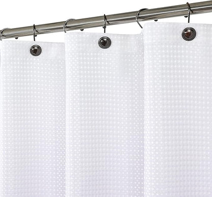 WEST LAKE Ombre Shower Curtain Lavendar Waffle Weave Microfiber Decorative No Hook Fabric Shower Curtain with Grommet Waterproof Machine Washable,Gradient White to Purple 70" Wx72 L