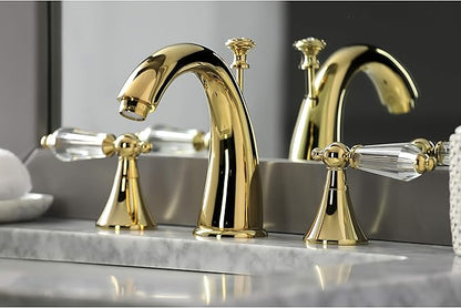 Aqua Eden KS2972WLL 8 in. Widespread Bathroom Faucet, Polished Brass