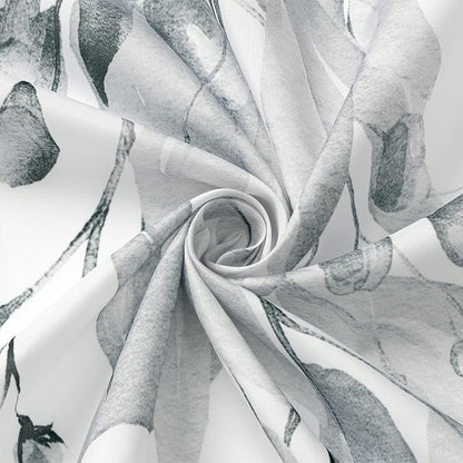 Grey Eucalyptus Shower Curtain, Watercolor Floral Print, 72x84 | Watercolor Plant Leaves Floral Print, Extra Long Waterproof Fabric Bathroom Decor, Machine Washable, Rustproof Grommets