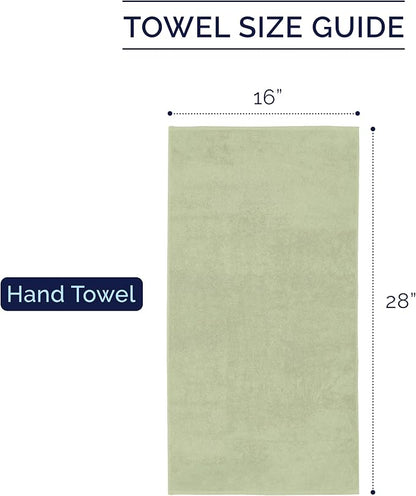 Elegant Comfort Premium Turkish Cotton 4 Pack Hand Towel Set - 16 x 28 inch, Luxurious Hotel Spa Quality 100% Turkish Cotton 4PC Hand Towel Set - Highly Absorbent - Soft Bathroom Towels, Mint Green