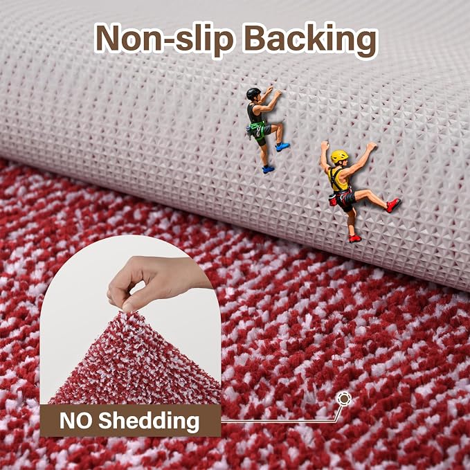 60x24 Long Bathroom Rugs Washable Non Slip, Red Bath Mat for Bathroom Floor Tub, Soft Absorbent Quick Dry Mats for Shower, Bathtub,Home Decor