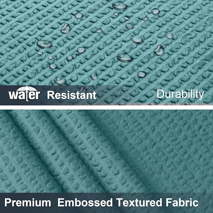 OWENIE Turquoise Shower Curtain or Bathroom 72x72 Inch, 3D Embossed Textured Waffle Fabric Shower Curtains, Soft Hotel Farmhouse Style, Water Repellent, Machine Washable, Turquoise, 72" W x 72" L