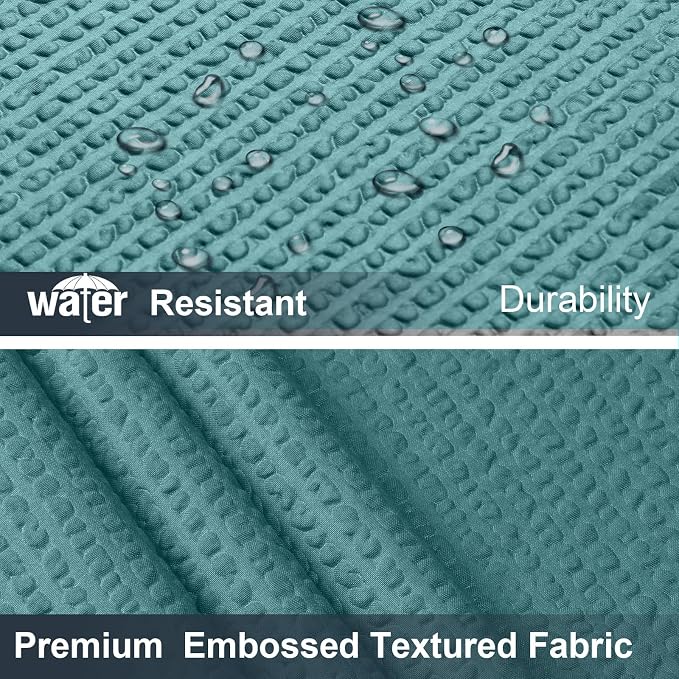 Turquoise Shower Curtain for Bathroom 96 Inches Extra Long, Elegant 3D Embossed Textured Fabric Shower Curtains, Water Repellent, Machine Washable, Hotel Style, 72" W x 96" L, Turquoise