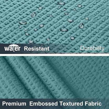 Turquoise Shower Curtain for Bathroom 84 Inches Extra Long, Elegant 3D Embossed Textured Cloth Waffle Shower Curtain, Modern Luxury Hotel Style, Water Repellent, Machine Washable, 72X84