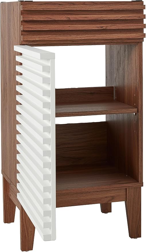 Modway Render 18" Bathroom Vanity in White Walnut - Sink Basin Not Included