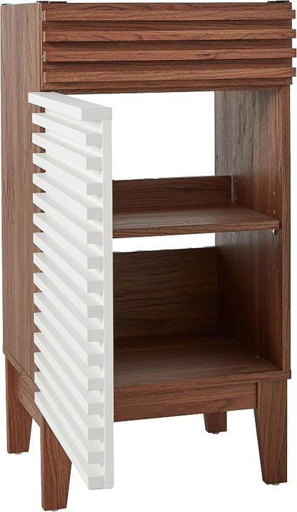 Modway Render 18" Bathroom Vanity in White Walnut - Sink Basin Not Included