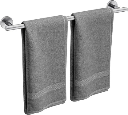 Brushed Nickel Towel Bar, 24 Inch Bathroom Towel Rack | Towel Holder Wall Mounted, Thicken SUS304 Stainless Steel Towel Rod Modern Home Decor (Total Length 26 Inch)