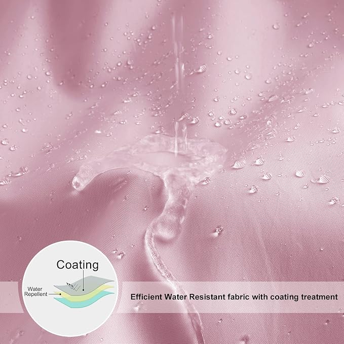 EurCross Pink Fabric Shower Curtain Liner 72 x 72 inches with Hooks, Water Resistant Chic Girlish Bathroom Décor for Bathroom Hotel Quality