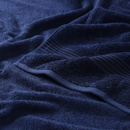 Superior Egyptian Cotton Bath Towel Set, Home Bathroom Towels, Master, Guest Bath, Decor Essentials, Quick Dry, Absorbent, Large Body Towels, Spa, Hotel, Resort, Adult, Kids, Set of 2, Navy Blue