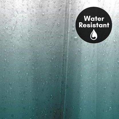 Americanflat 71x74 Teal Ombre Shower Curtain - Water-Resistant Long Shower Curtain with Durable Grommets and 12 Hooks - 100% Polyester