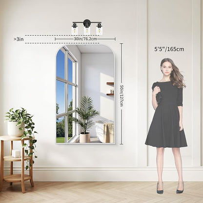 COFENY Bathroom Mirror, 30x50 inch Silver Rectangle Wall Mounted Mirror with Thin Frame, Bathroom Vanity Mirrors for Over Sink, Entryway, Living Room, Bedroom