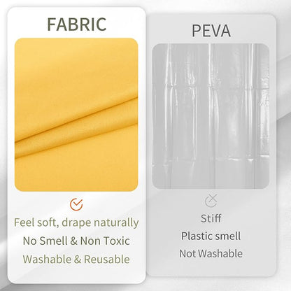 ALYVIA SPRING Waterproof Fabric Shower Curtain or Liner Yellow, 72x72 | 3 Magnets, Soft Cloth & Hotel Quality, Machine Washable, Light-Weight, Standard Size