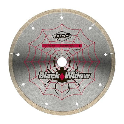 QEP 7" Black Widow Premium-Grade, Thin Rim Diamond Blade for Wet Cutting of Porcelain, Ceramic, Granite and Marble Tile