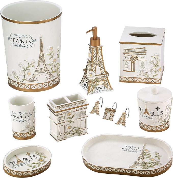 Avanti Linens - Lotion Pump/Soap Dispenser, Resin Countertop Accessories, Stylish Bath Decor (Paris Botanique Collection)