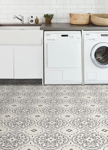 FloorPops Gray Massimo Peel & Stick Floor Tiles, FP3988