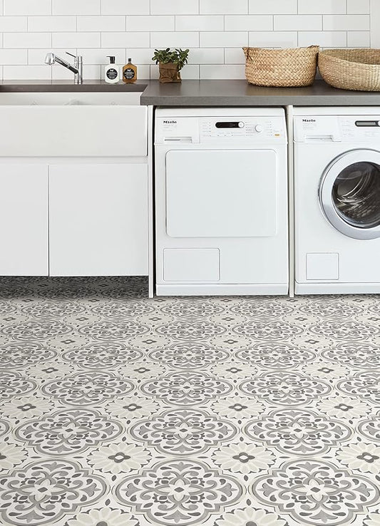 FloorPops Gray Massimo Peel & Stick Floor Tiles, FP3988