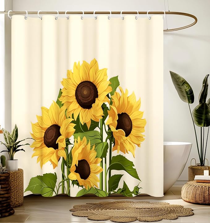 Shower Curtain for Bathroom Stall Modern Cute Aesthetic Washable Decorative Girly Waterproof Unique Seashell Elegant Girls Chic Print Design Teen Women Cortinas de Baño Bathtub 72 x72 Inch