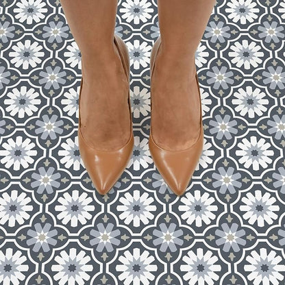 FloorPops FP2944 Sevilla Peel & Stick Floor Tiles, Multicolor (Pack of 6)