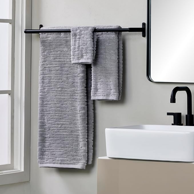 SKL Home CloudSoft Washcloth Set, 4-Piece, 100% Cotton Luxury, Gray | Premium spa-level quality. 520 GSM weight. Ultra plush & absorbent.