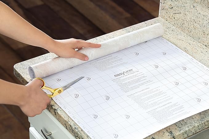 EasyLiner Peel & Stick Decor Removable Peel and Stick Wallpaper - Self Adhesive Decorative Shelf Paper for Cabinets, Walls, Resurfacing Projects - Adhesive Shelf Liner - 20in x 18ft - Taupe Marble