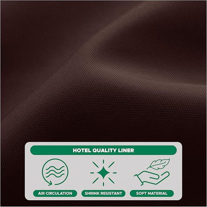 Biscaynebay Extra Long Fabric Shower Curtain Liners 72" Width by 84" Length, Brown Water Resistant Bathroom Curtains Rust Resistant Grommets Top Weighted Bottom Hem Machine Washable