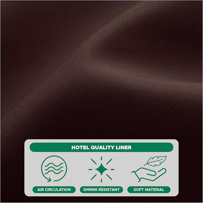 Fabric Shower Curtain Liner 72"W x 84"L-Brown Extra Long Shower Liners | Hotel Quality Water Resistant Machine Washable Shower Liner-Cloth Polyester Light Weight High Ceilings Bathroom Curtain Liner
