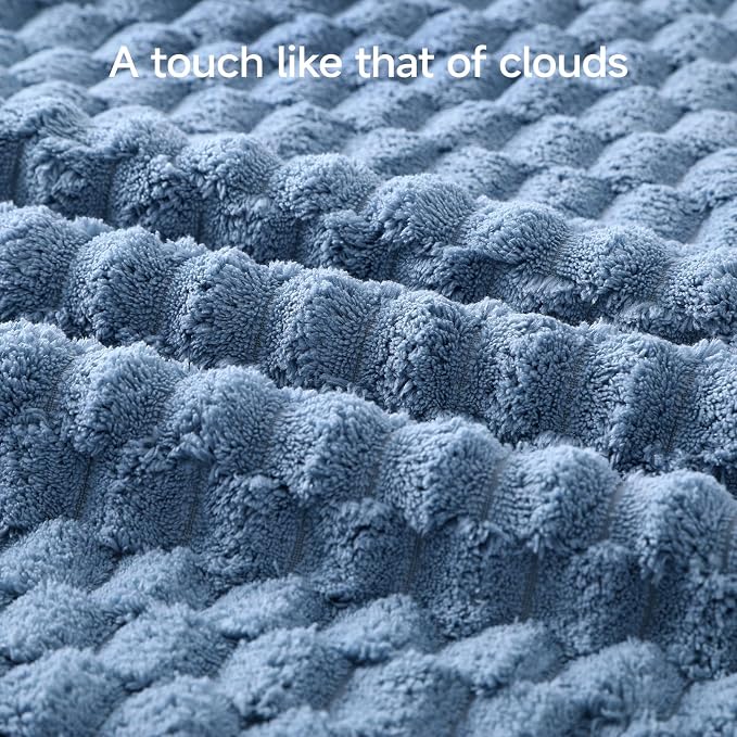REDKISS Blue Microfiber Bath Towels Large, 30“x60” Super Absorbent Towels | 2 Pack Quick Dry, Super Soft, Lint Free, Fluffy Towel for Bathroom, Spa, Gym, Travel, Dorm, Ideal Everyday Use