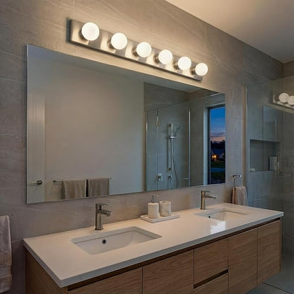Kichler 36" Bath Bar Vanity Light in Brushed Nickel, 6-Light Traditional Bathroom Light, (36" L x 4.25" H), 626NI
