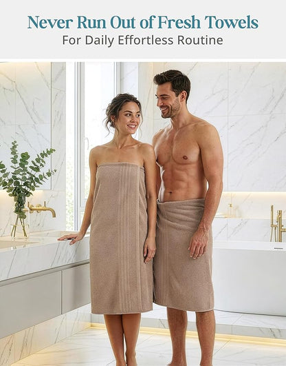 Casa Platino 100% Cotton Bath Towels Set of 4 (30"x60") - Ringspun Cotton Bathroom Towel Sets - Quick Dry, Very Soft & Absorbent Large Shower Towels for Bathroom - Sustainabaly Produced - Tawny Brown