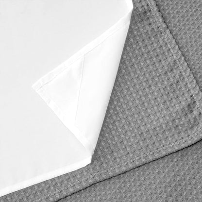 River Dream Heavyweight Waffle No Hook Shower Curtain with Liner,Gray,71x86 | Dotted Waffle,Snap-in Liner,Heavy Duty,Quick Dry,Mesh Top Window,With Bottom Magnets,Hotel-Grade,Washable,Extra Long Size