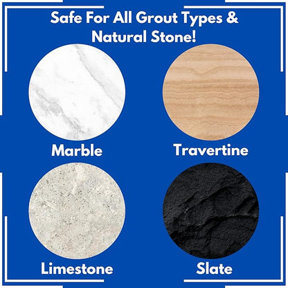 Ultimate Grout Cleaner for Tile & Grout, Acid-Free Stain Remover QT/Brush | Acid-free formula deep cleans grout on tile floors. Safe for marble, travertine, granite and all natural stone.