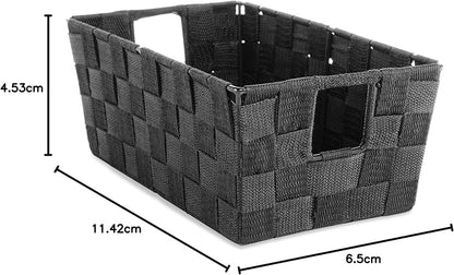 Whitmor 6581-2712-BLK Woven Strap Small Shelf Tote Black (Pack of 6)