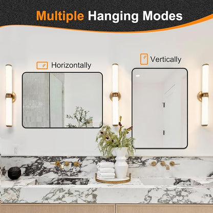 Bathroom Vanity Mirror, Black Framed Mirror for Over Sink, 30x20 | HD glass, distortion-free for makeup and grooming, Sturdy frame, all mounting hardware, hangs horizontal or vertical