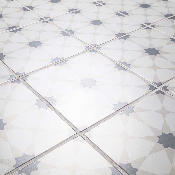 MSI Zoudia Encaustic 8 in. x 8 in. Matte Porcelain Wall & Floor Tile – Bathroom, Kitchen Backsplash, or Countertop