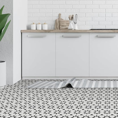 16-Sheet Peel and Stick Floor and Wall Tile for Bathroom Kitchen Shower, 9" x 9" Marrakech SPC Self-Adhesive Vinyl Flooring, Patterned Groutable Backsplash Tile, Cover 9.12 Sq Ft.