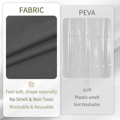 ALYVIA SPRING Stall Waterproof Shower Curtain or Liner Dark Gray, 36x72 | 2 Magnets, Soft Cloth & Hotel Quality, Machine Washable, Light-Weight, Stall Size