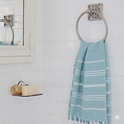 Autumn Alley 5 Pieces Nickel Bathroom Accessories Set, Wall Mounted – Silver Toilet Paper Holder, Chrome Bath Towel Holder, Brushed Nickel Towel Ring & Silver Bathroom Hardware Set Complete