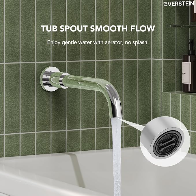 10" High-Pressure Rainfall Shower System with Handheld Spray, Wall Mount Bathroom Shower Faucet Set with Tub Spout (Chrome)