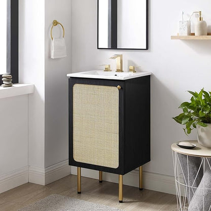 Modway EEI-6691-BLK-WHI Chaucer 18" Bathroom Vanity, Black White