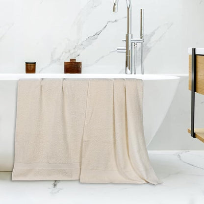 Superior 2-Piece Cotton Bath Sheet Set, Large Towels for Body, Quick Dry, Bathroom Essentials, Guest/Master Bath, Shower, Home Accessories, Apartment, Airbnb, Franklin Collection, Ivory