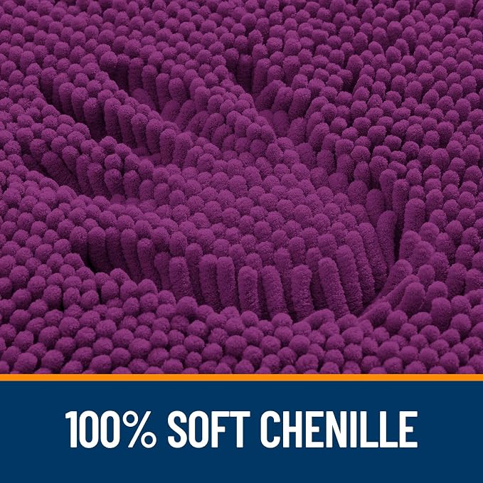 OLANLY Bathroom Rugs 30x20, Extra Soft Absorbent Chenille Bath Rugs | Purple, Quick-Drying Rubber Backing, Machine Washable Bath Mat for Bathroom Floor, Tub and Shower, Home Decor Accessories