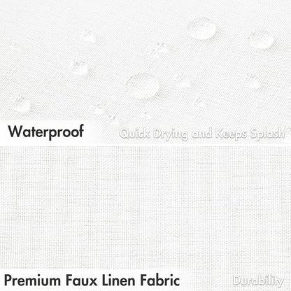 MIULEE Linen Fabric Shower Curtain White W60*L72 10 Metal Hooks | Washable, Modern, Heavy Duty, Curtain Set, Waterproof Neutral Thick Cloth Shower Curtains, Bathroom Bathtub