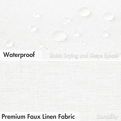 MIULEE W108*L72 Extra Wide Linen Shower Curtain White 18 Metal Hooks | Large Fabric Curtain Set, Waterproof Neutral Thick Cloth Shower Curtains, Bathroom Hotel Bathtub, Washable