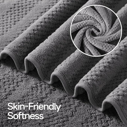 ecolook Microfiber Bath Towels Set of 2, 31 x 63 Inch Extra Large Bath Towel Set, Super Soft & Highly Absorbent, Quick Dry Lightweight Towels for Bathroom, Gym, Spa, Pool & Travel, Dark Gray